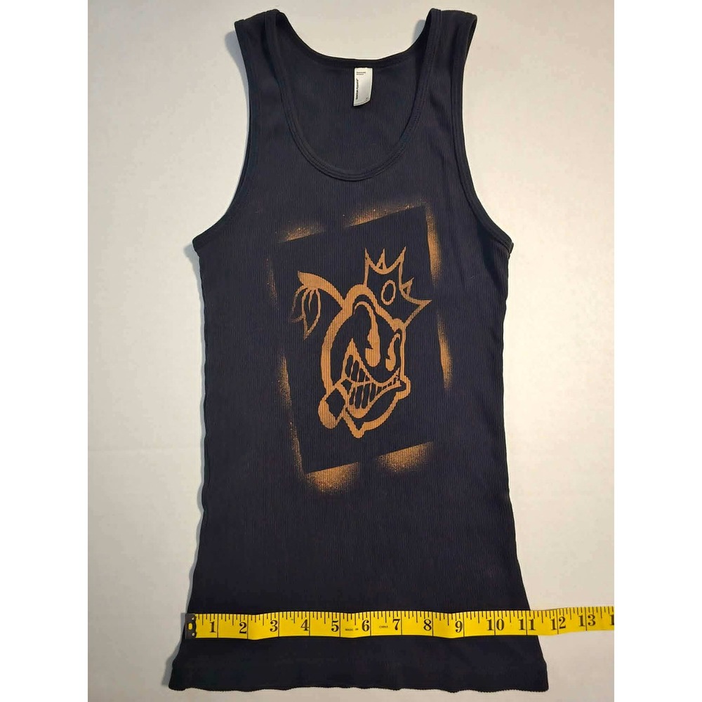 American Apparel Black Ribbed Tank Top Blame It On The Boom Boom Graphic Size M